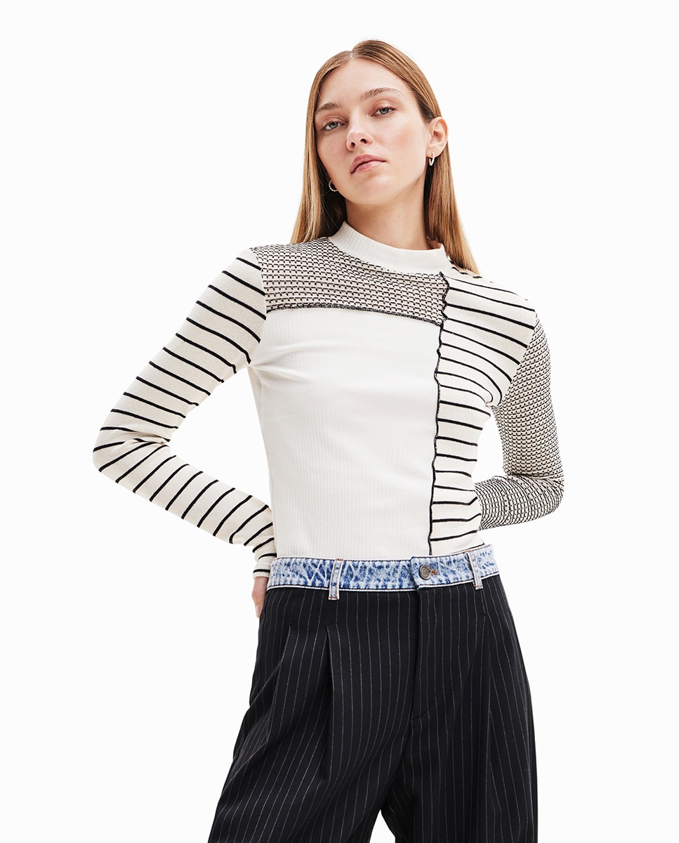 Tshirt slim à motif patch