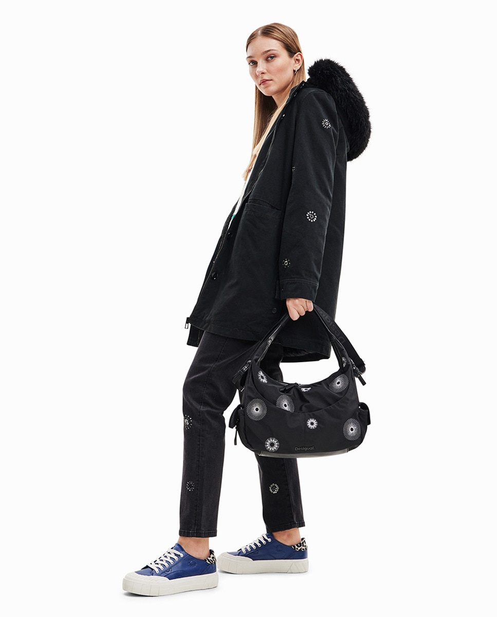 Parka capuche broderies