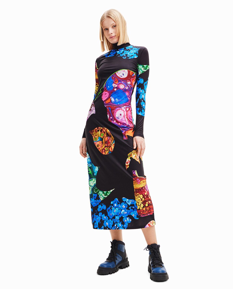 Robe midi slim minéral