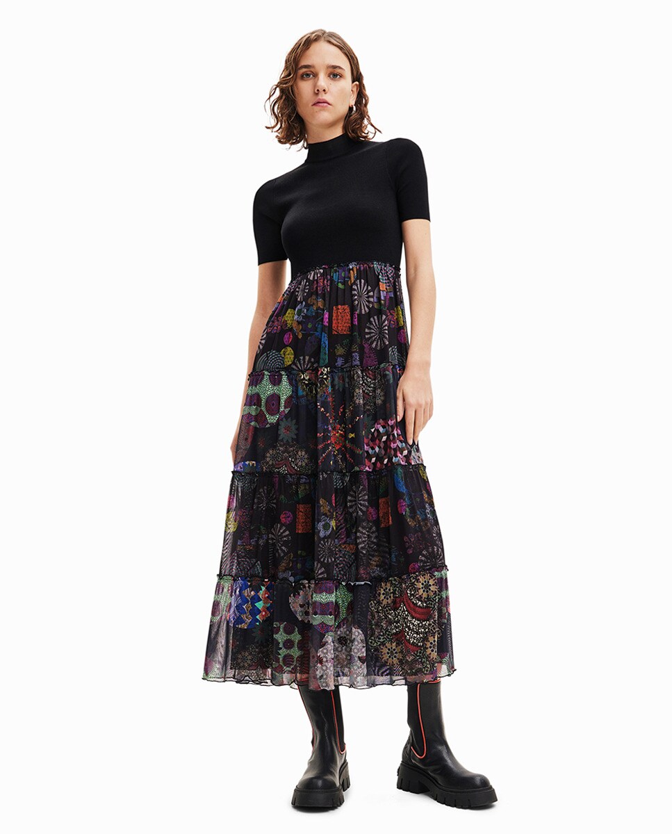 Robe combinée midi cutout