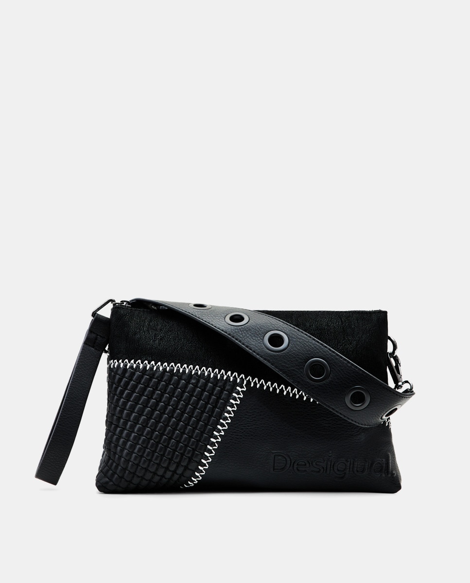 Sac pouch moyen avec écusson ton sur ton