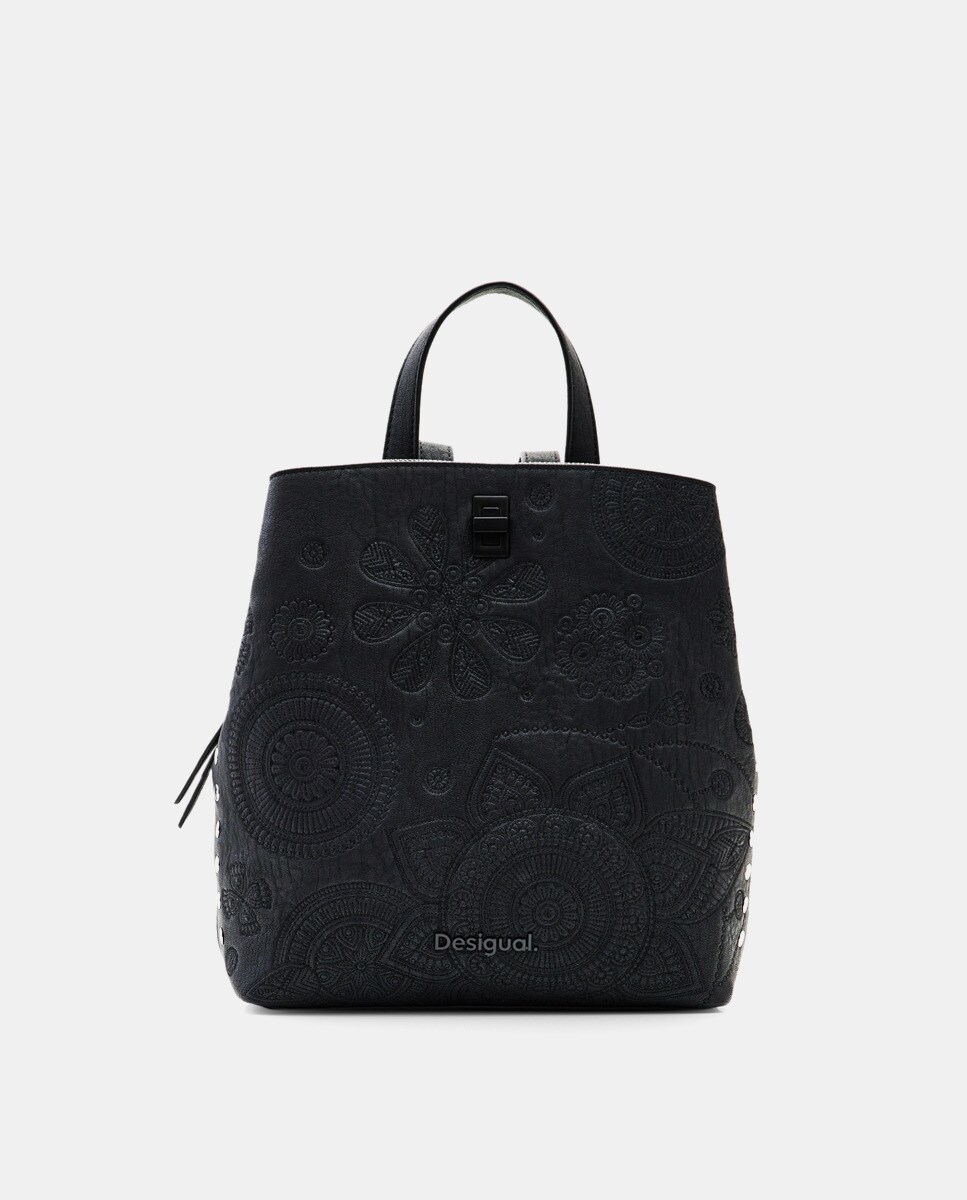 Sac à dos moyen avec broderies ton sur ton