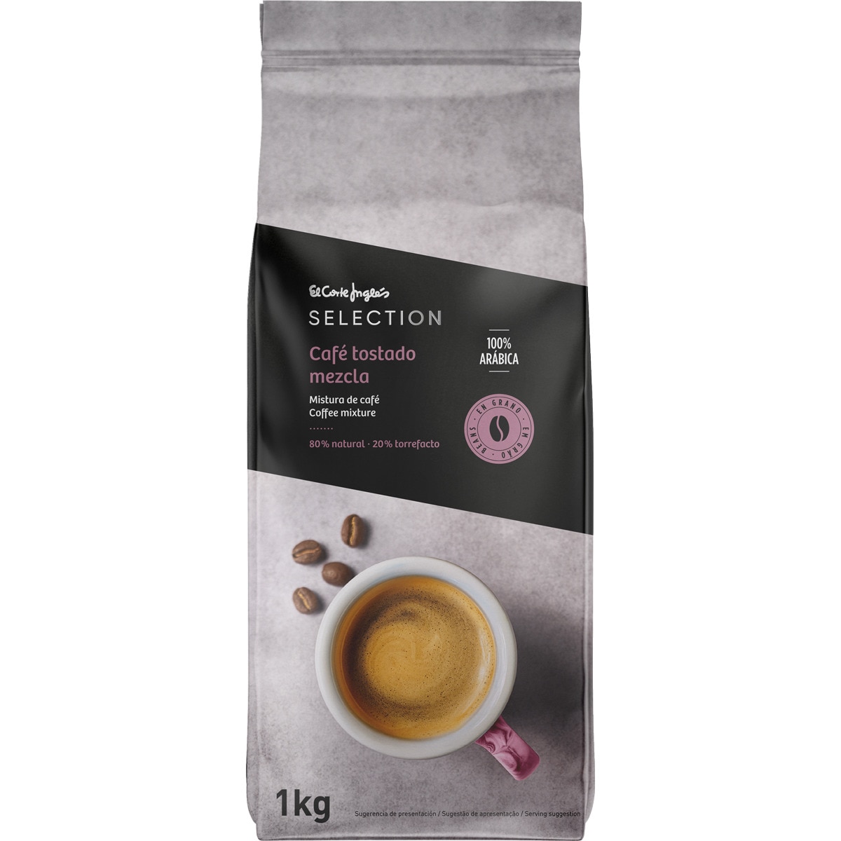café en grano mezcla 80-20 paquete 1 kg