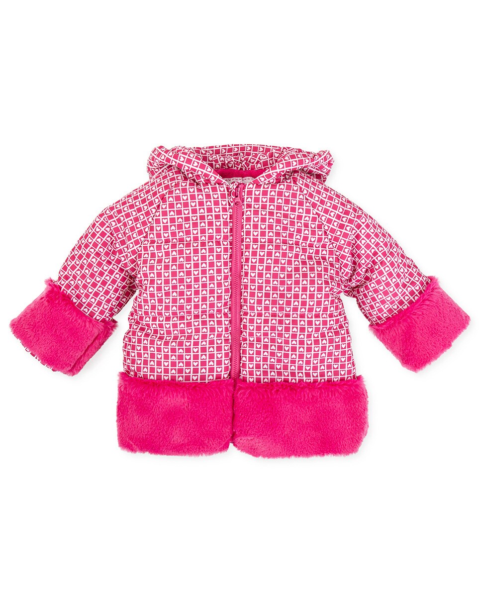 Parka à imprimé c?urs et peluche