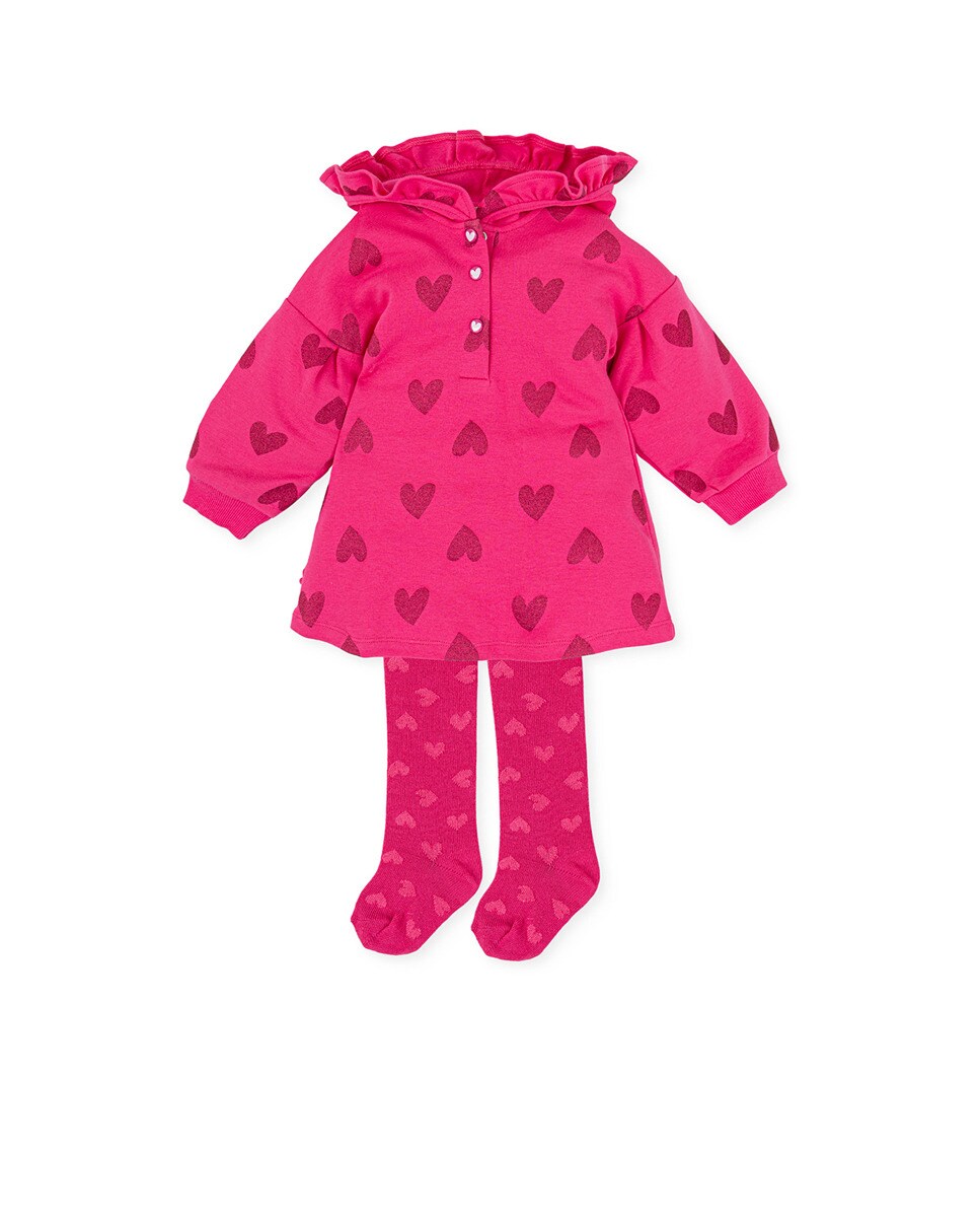 Robe c?urs métallisés avec collants