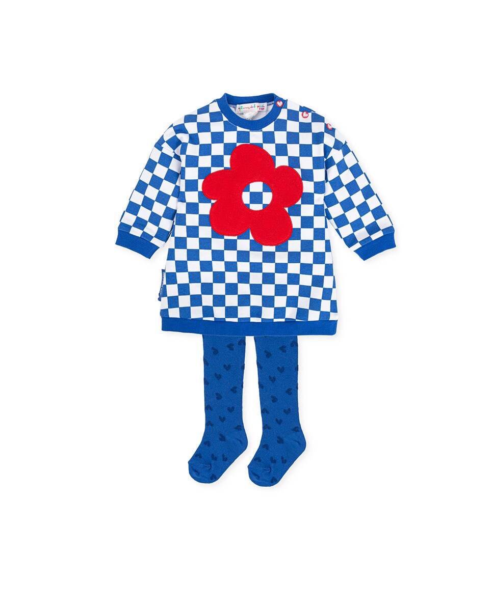 Robe à carreaux avec fleur iconique