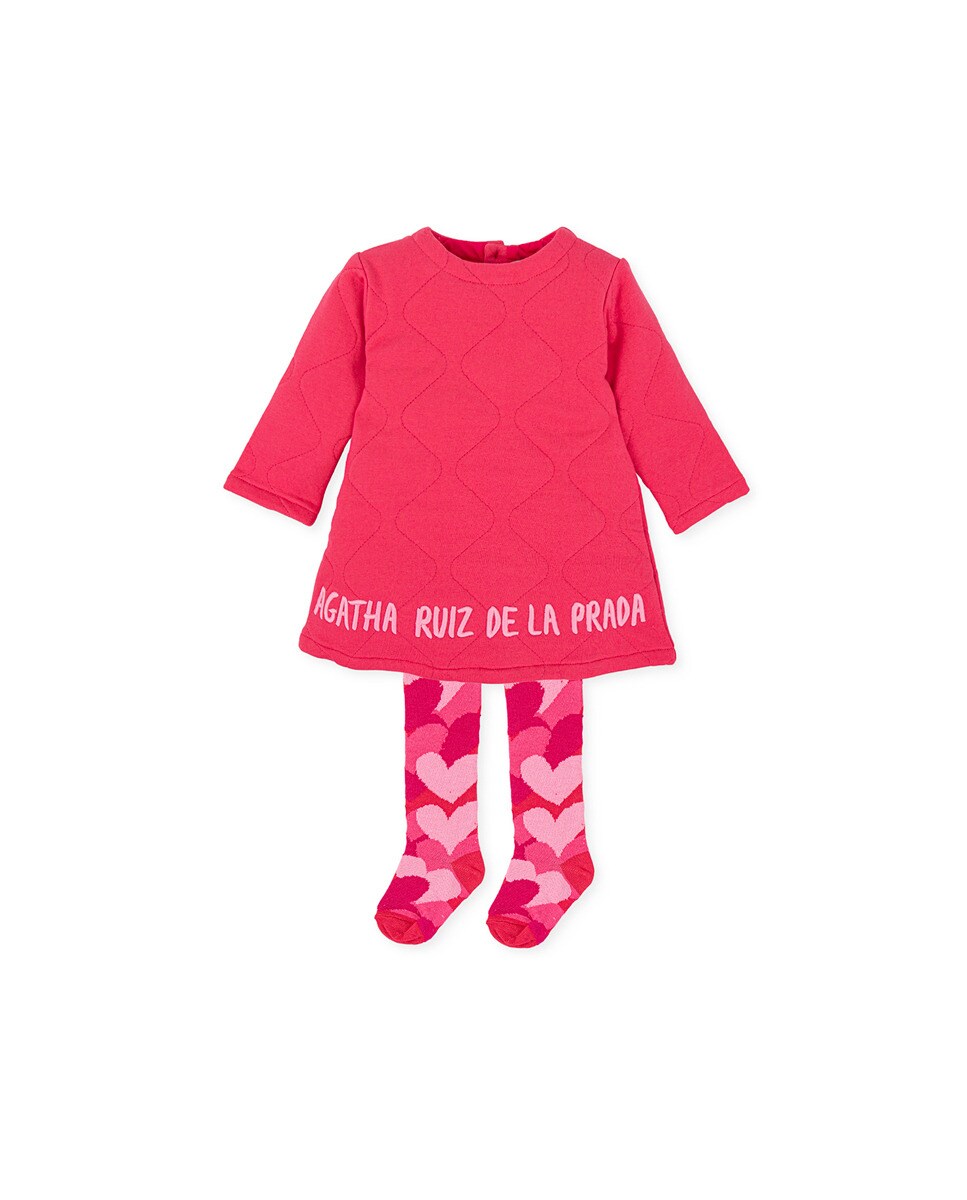 Robe matelassée avec logo et collants