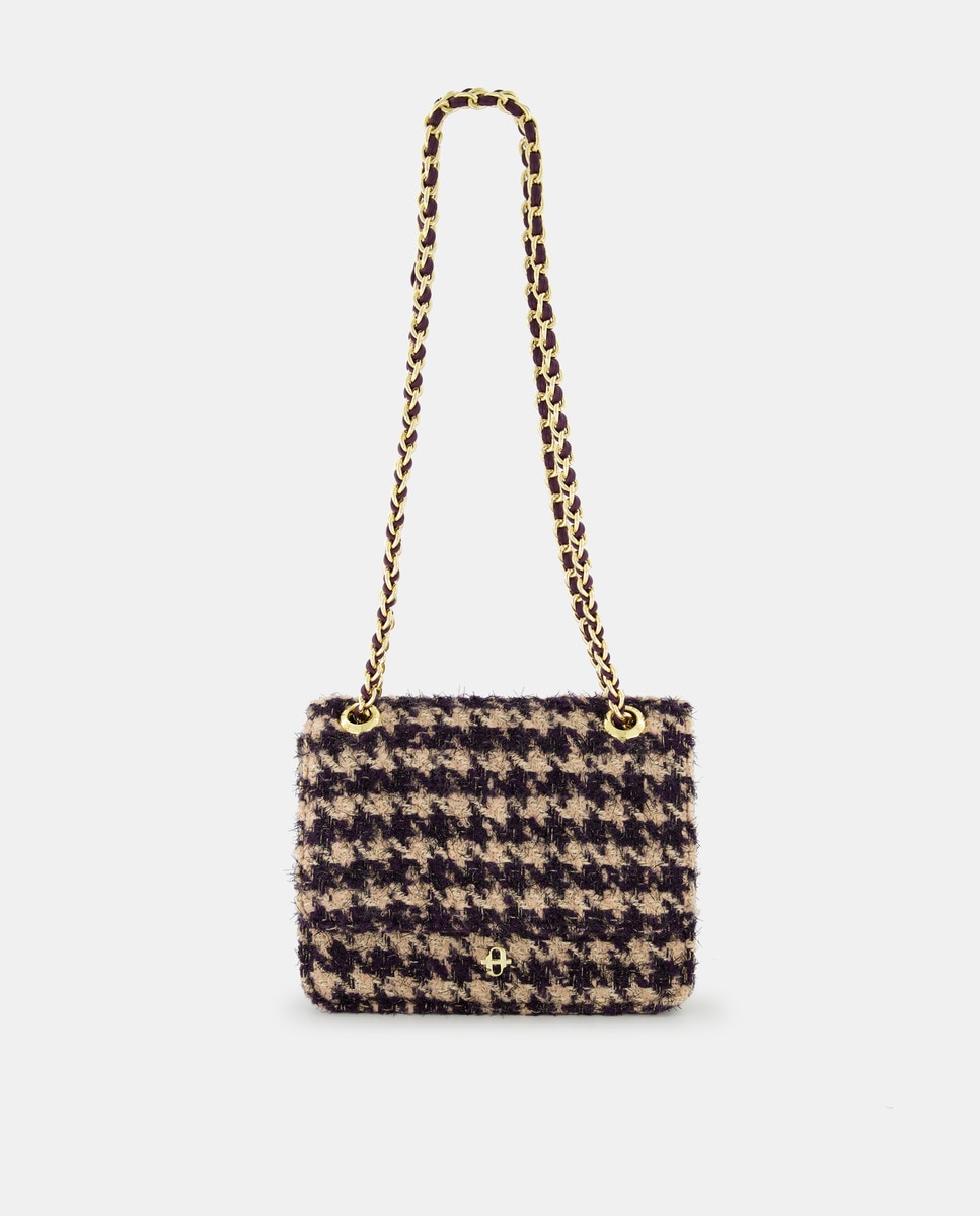 Sac porté épaule pieddepoule à rabat