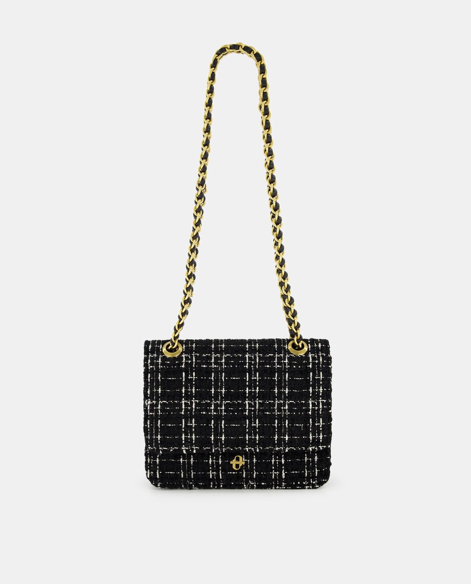 Sac porté épaule pieddepoule à rabat