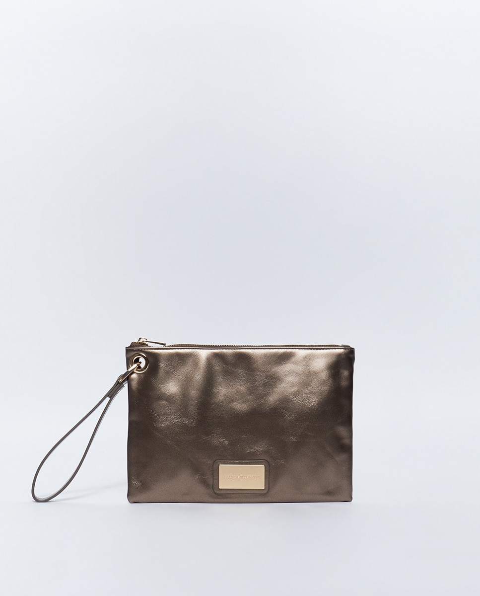 Portemonnaie métallisé plaque