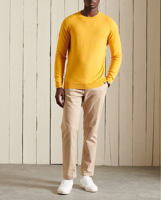 Imagen 0 de Jersey de hombre de algodón y cachemir con cuello redondo y logotipo Vintage Logo bordado