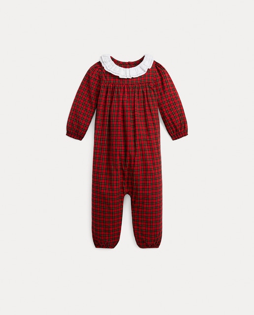 Imagen 0 de Pelele de bebé niña de algodón de cuadros
