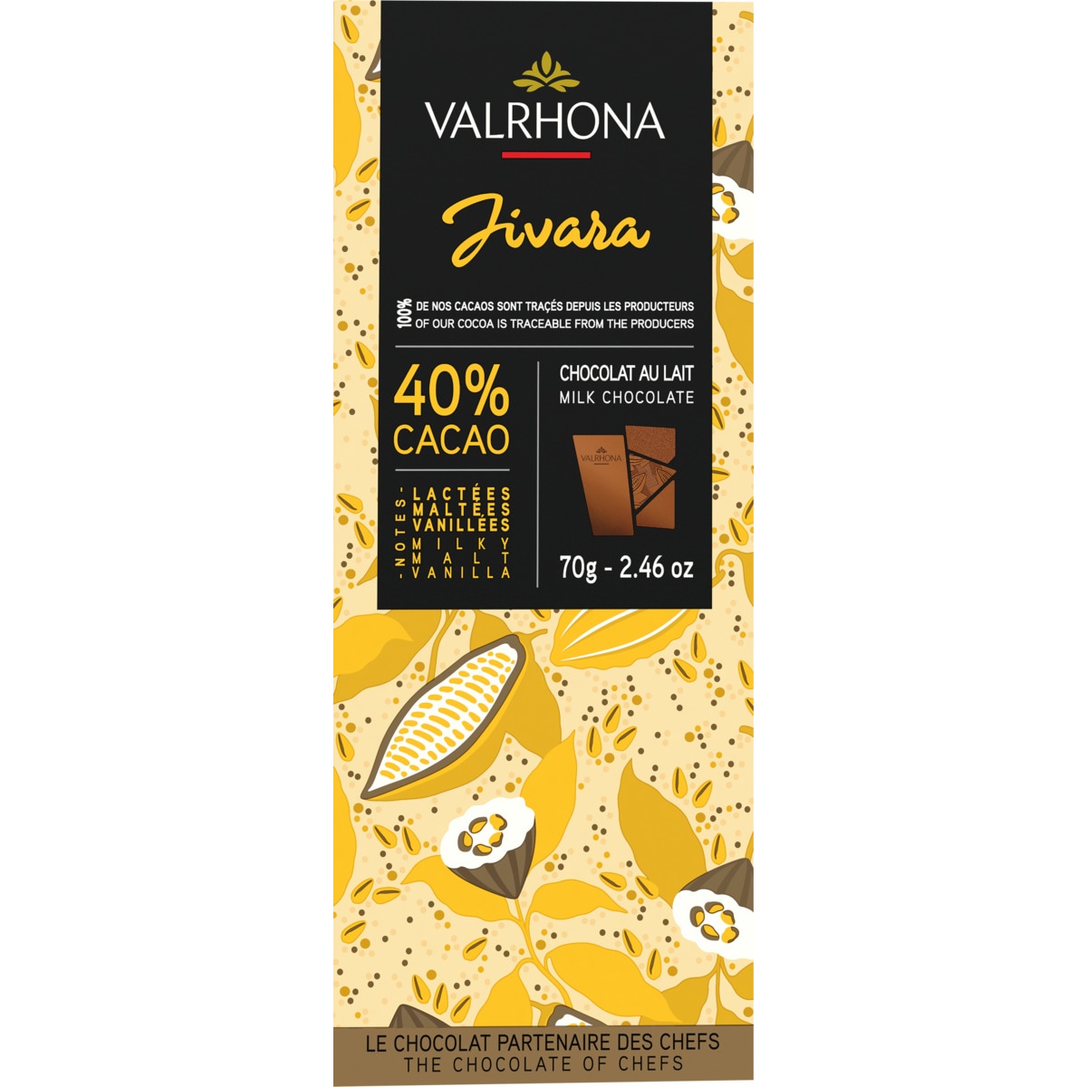 Chocolate de Leite 40% Jivara embalagem 75 g