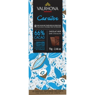 Valrhona Chocolate Preto 665 Caraibe embalagem 70 g - Valhrona