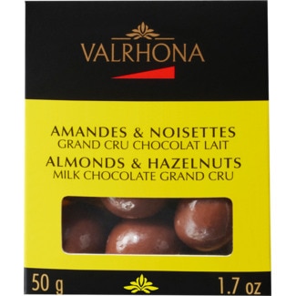 Valrhona Chocolate Amandes & Noisettes embalagem 50 g - Valhrona