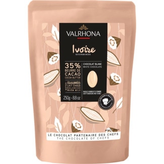 Valrhona Chocolate Branco 35% Ivoire embalagem 250 g - Valhrona