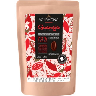 Valrhona Chocolate Preto 70% Guanaja embalagem 250 g - Valhrona