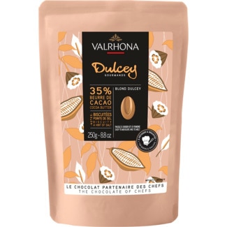Valrhona Chocolate Branco 35% Dulcey embalagem 250 g - Valhrona