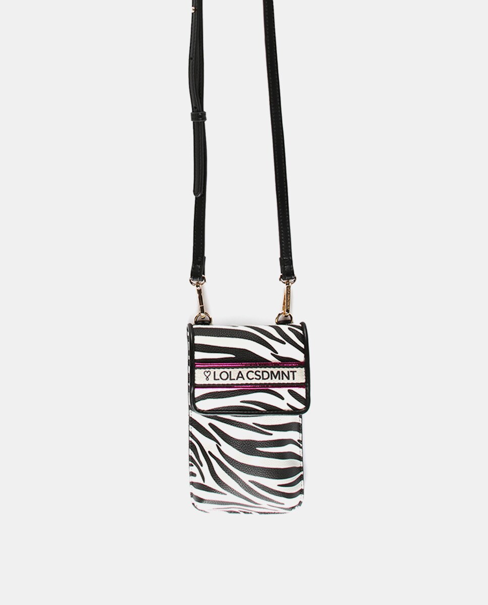 Portetéléphone imprimé zèbre et blanc