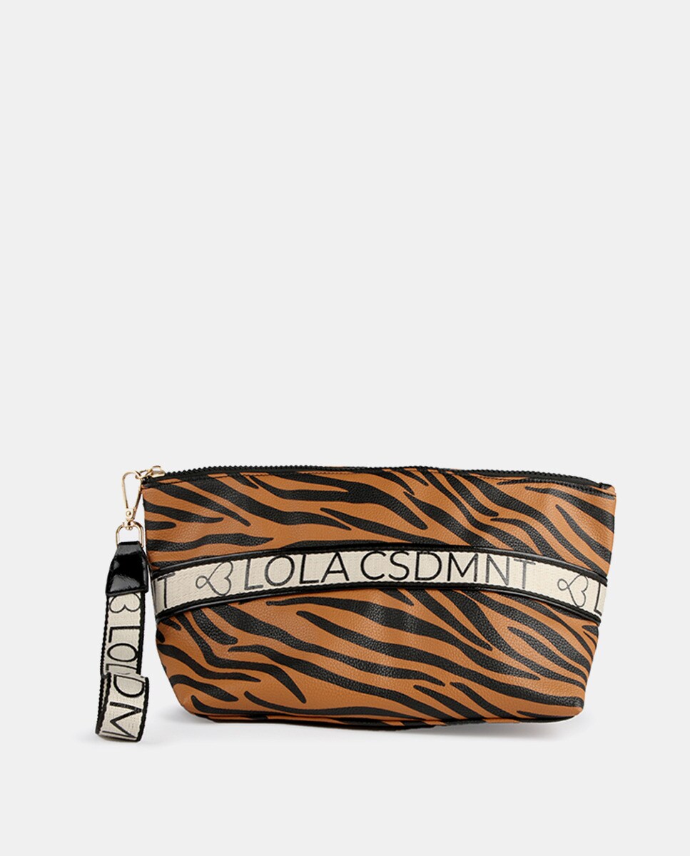 Trousse imprimé zèbre et blanc