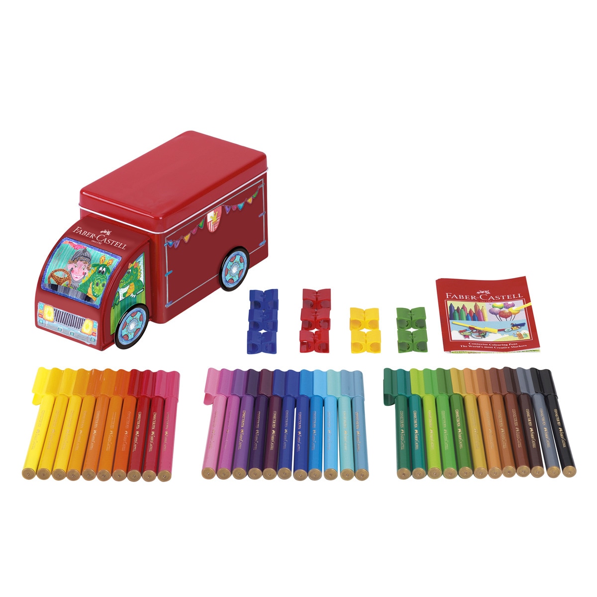 Juego regalo con 33 rotuladores conector forma de camión Faber-Castell Multicolor-4