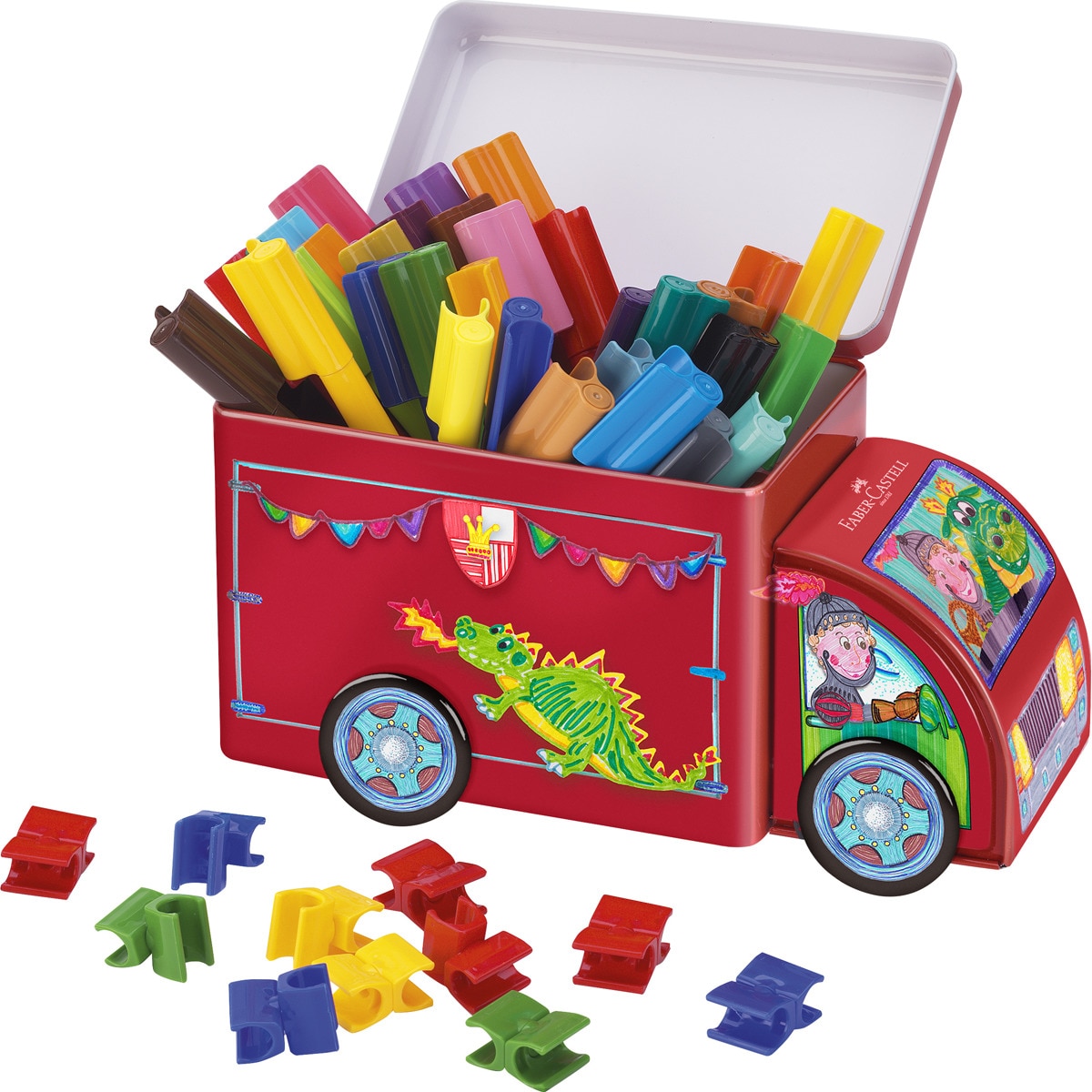 Juego regalo con 33 rotuladores conector forma de camión Faber-Castell Multicolor-3