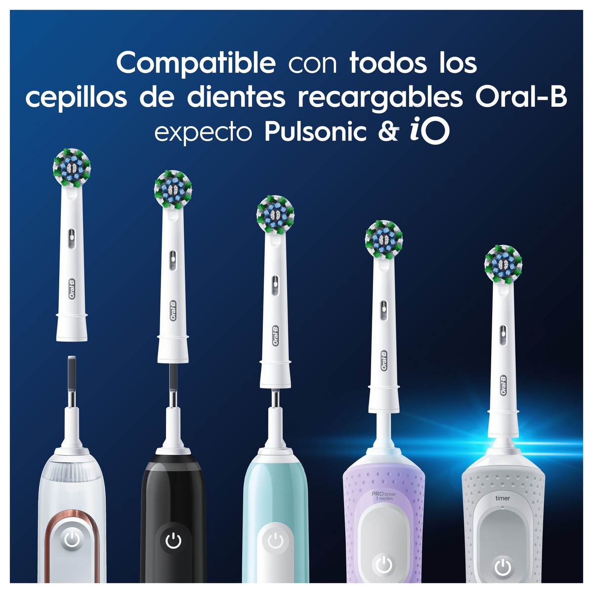 Pack de cabezales de recambio Oral b Braun Cross Action · Oral