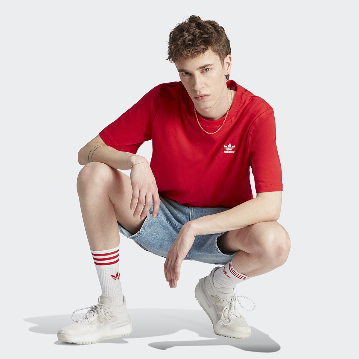T-shirt de Homem Trefoil Essentials Originals Vermelho-5