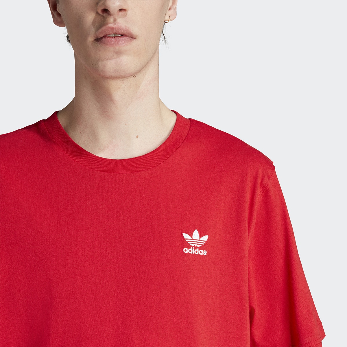 T-shirt de Homem Trefoil Essentials Originals Vermelho-4