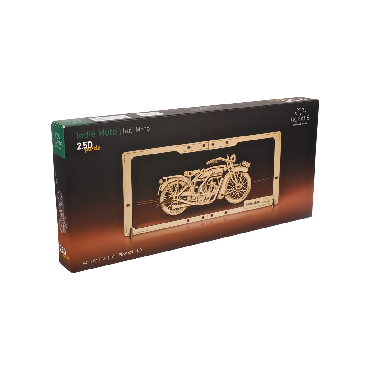 Maqueta puzzle para montar Ugears Indie Moto 2.5D 3