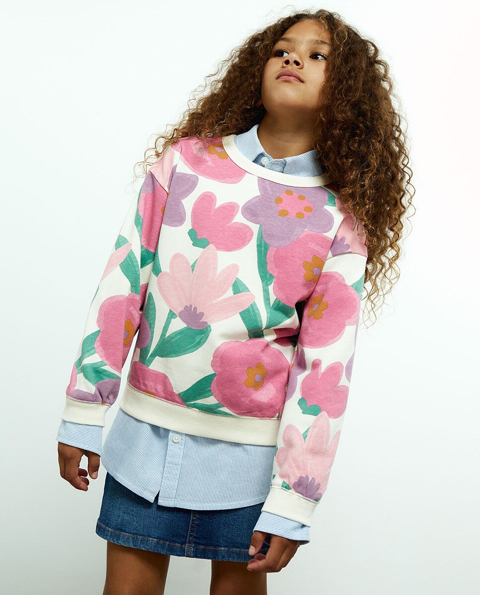 Sweat maxi fleurs