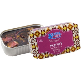 Polvo em Azeite e Alho lata 120 g - Briosa
