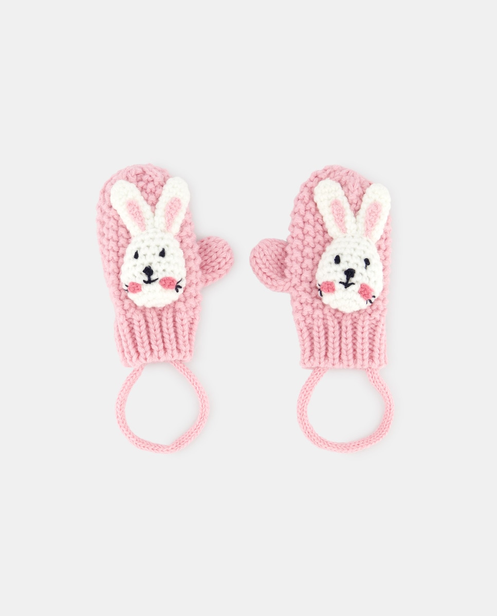 Moufles lapin crochet 3d assorties