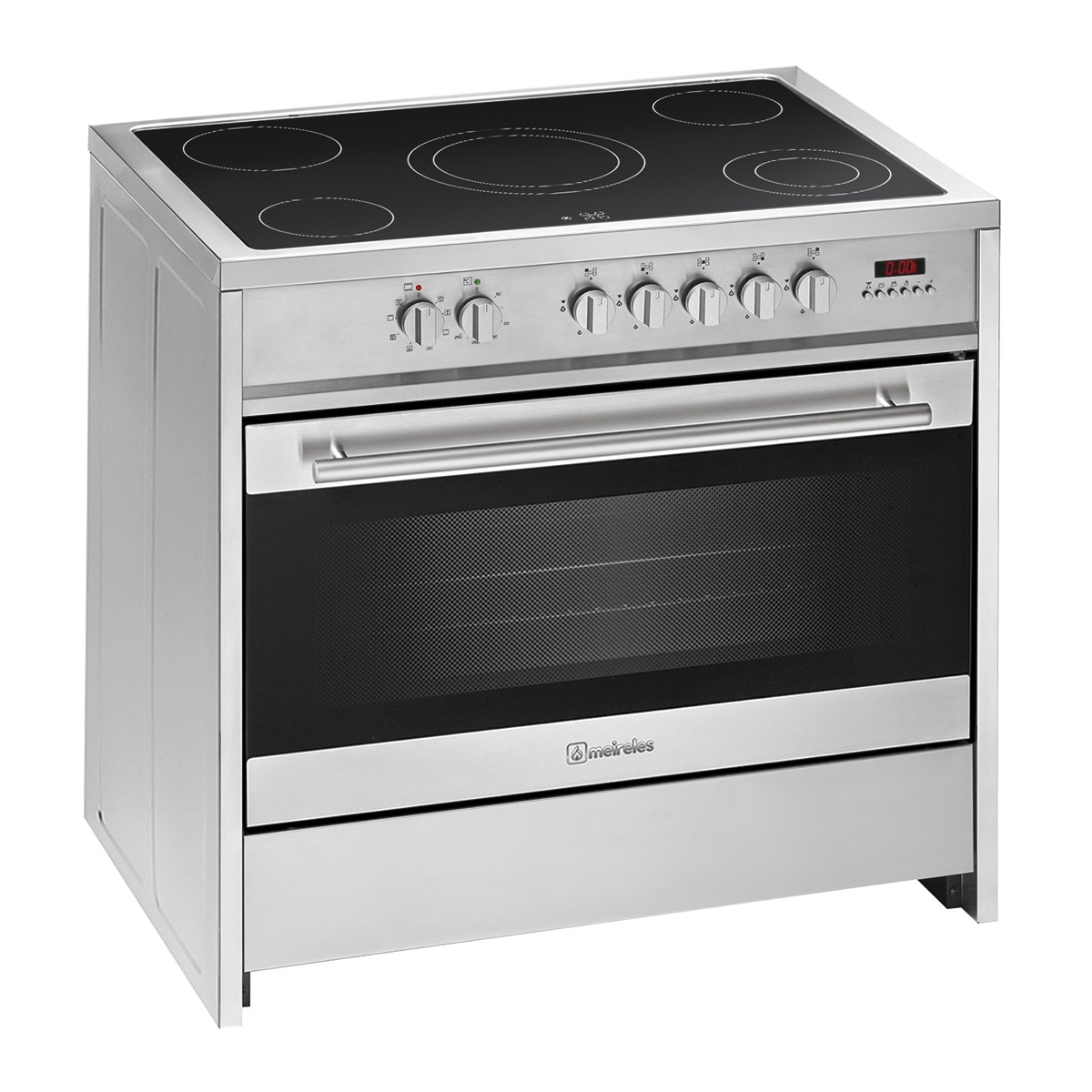 Fogão Elétrico com Placa de Vitrocerâmica Meireles E 912 X Forno Multifunções de 121 Litros e 5 Zonas - Inox Inox-1