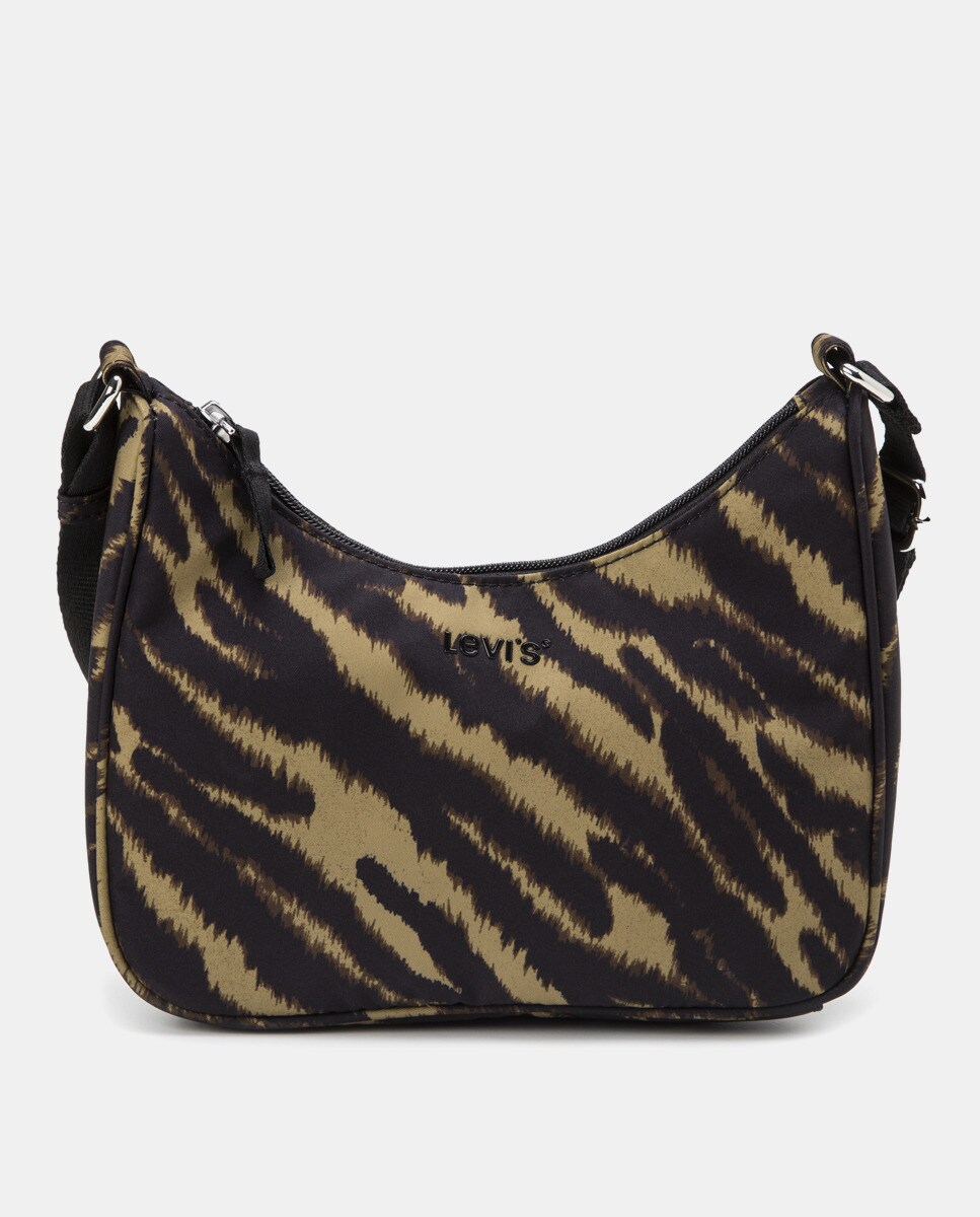 Petit sac à bandoulière en demilune zippé imprimé