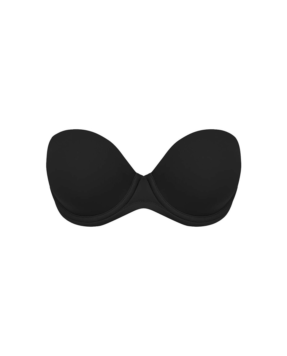 Soutien almofadado Red Carpet tipo bandeau nude com aro Preto-7