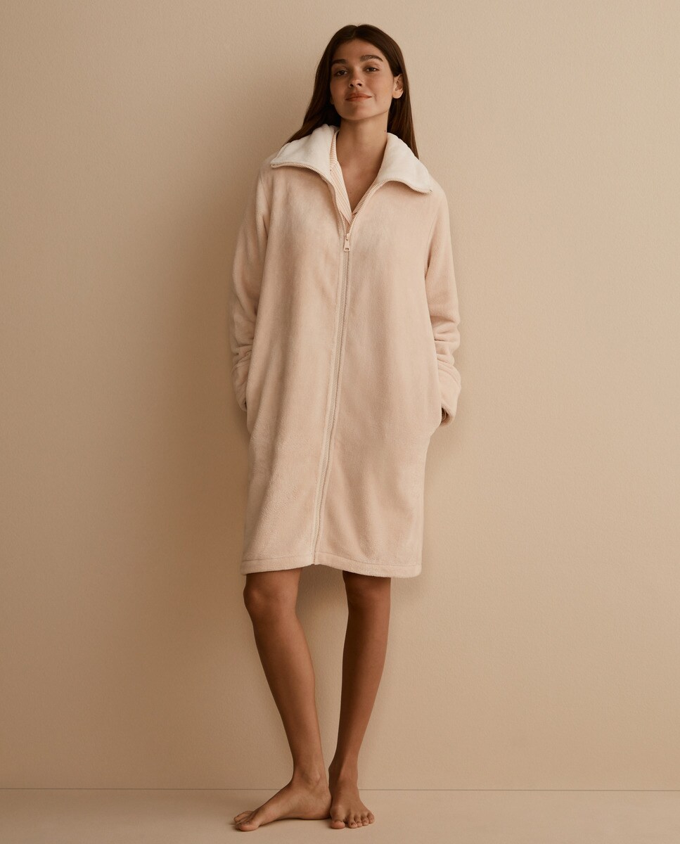 Robe de chambre à fermeture zippé