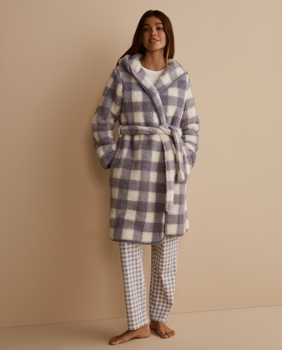 Robe de chambre fermeture croisée sherpa