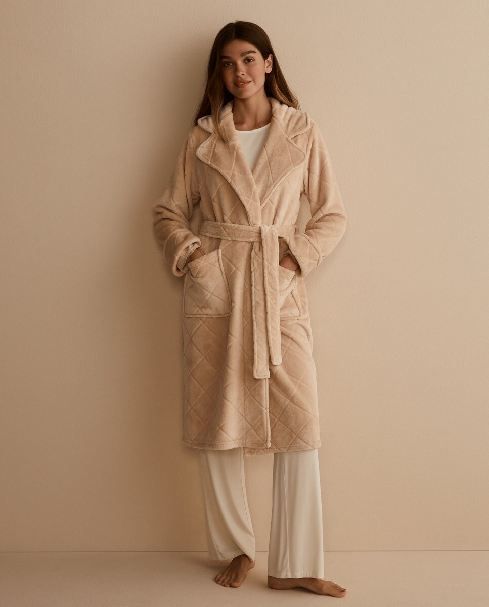 Robe de chambre croisée à revers
