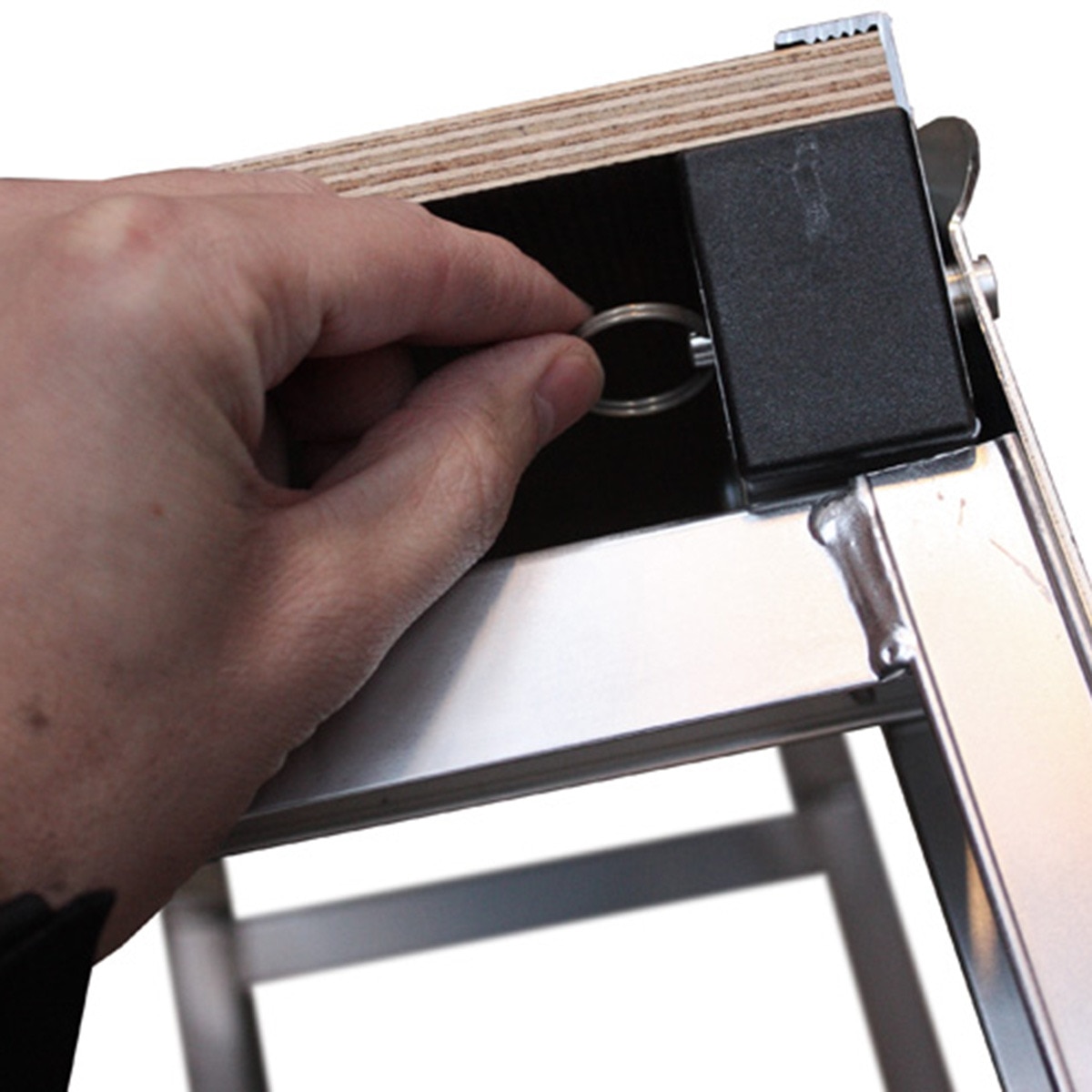 Plataforma de Trabalho Dobrável com 3 Degraus - 87 cm Aço/Preto-4