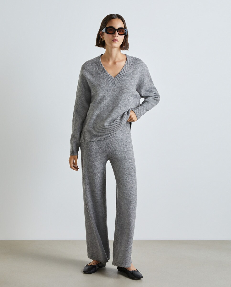 Pull en maille à col en V