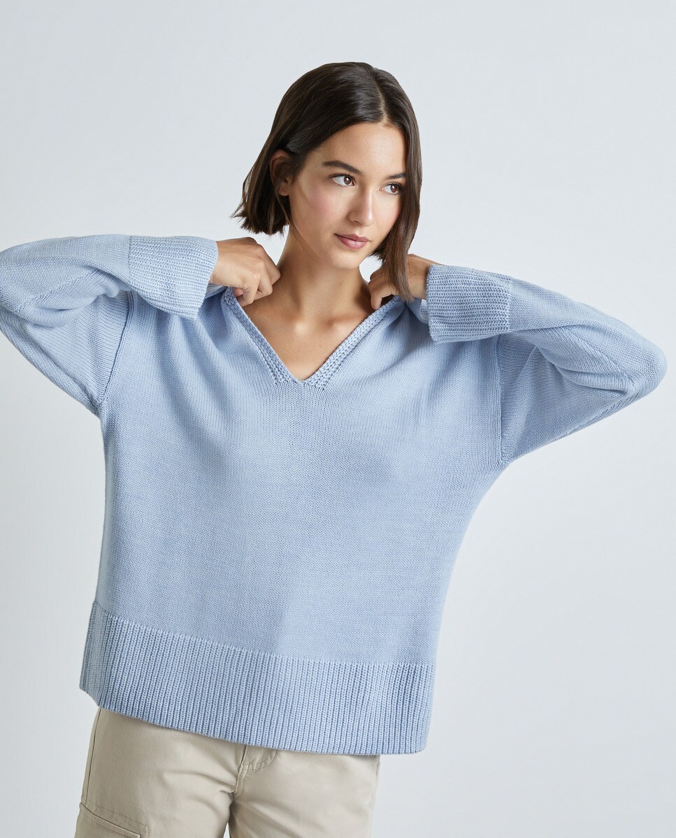 Pull en maille à col polo