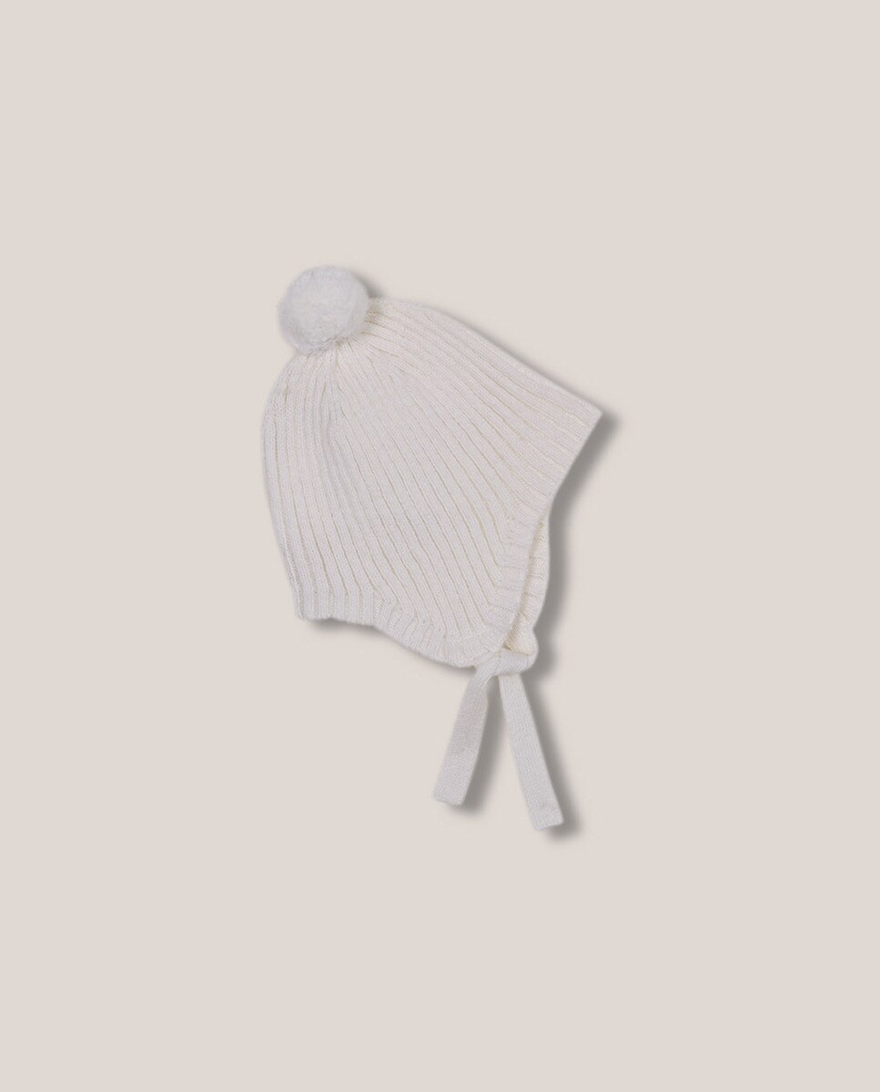 Bonnet béguin cassé à pompon