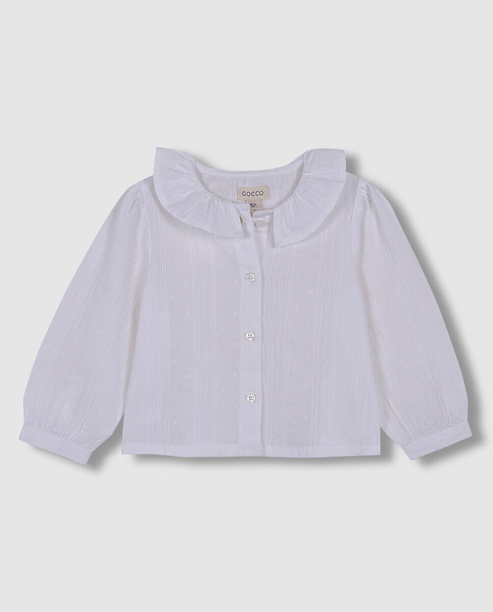 Chemise dobby avec volant sur le col