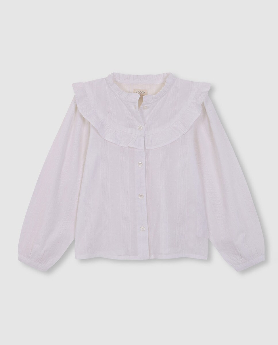 Chemise dobby à volants