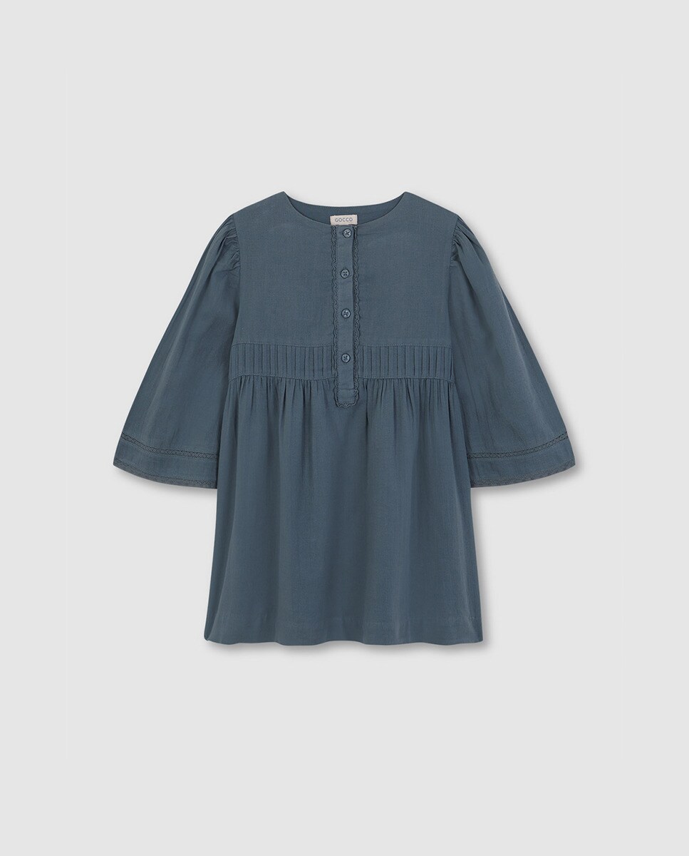 Robe en crêpe à bandes brodées