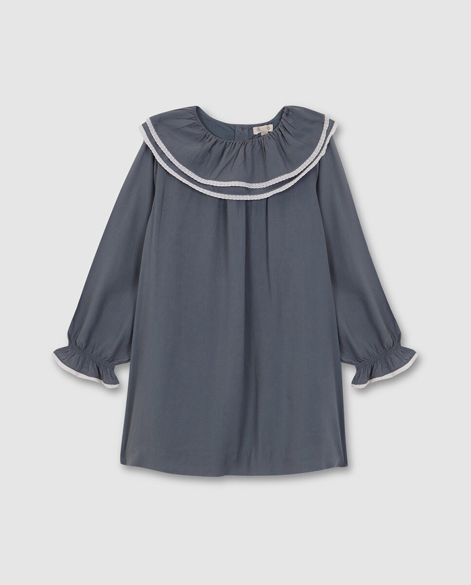 Robe double volant à bandes brodées