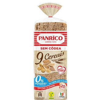 Pão sem Côdea 9 Cereais Vegan sem Lactose embalagem 480 g - Panrico