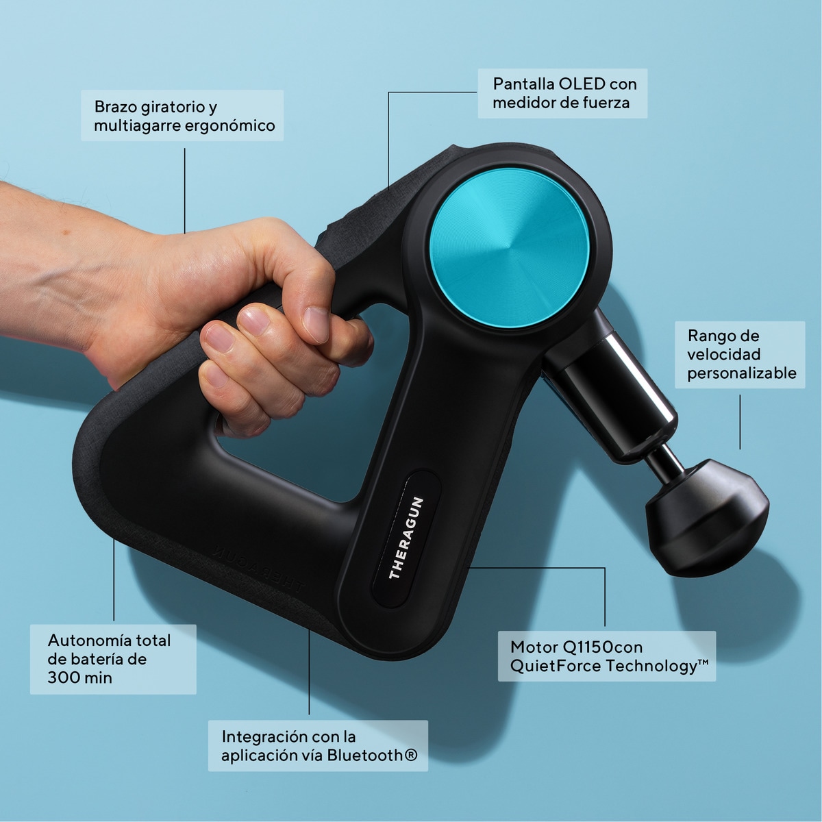 Theragun PRO (4ª Geração ) Pistola de Massagem de Terapia Percussiva Preto-15