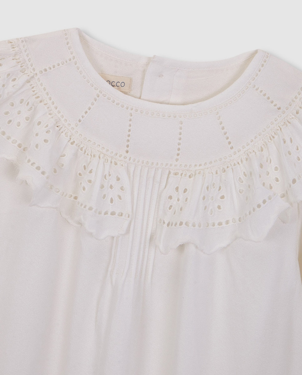 Gocco Vestido Punto Detalle Volante, Vestito Bambina, Blu